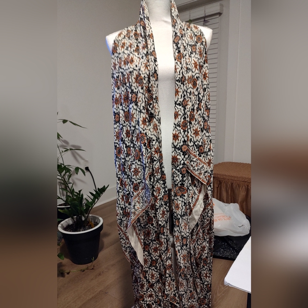 Open Front Duster kimono in floral Pattern Festival Boho Lightweight Casual